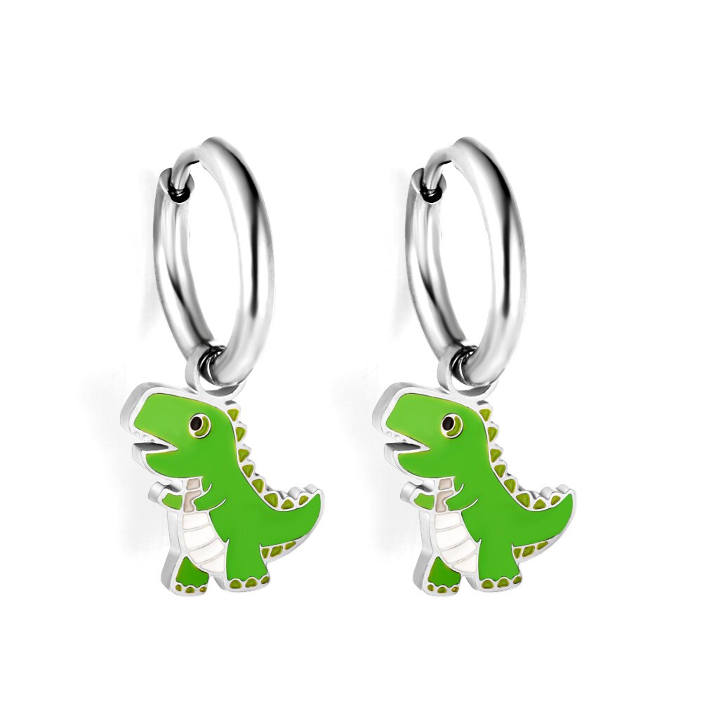 Cute Animal Drop Pendients For Woman Girls Panda Dangle Earrings Frog Dinosaur Charms Grunge Hoops Ears Jewelry New asonjewelry